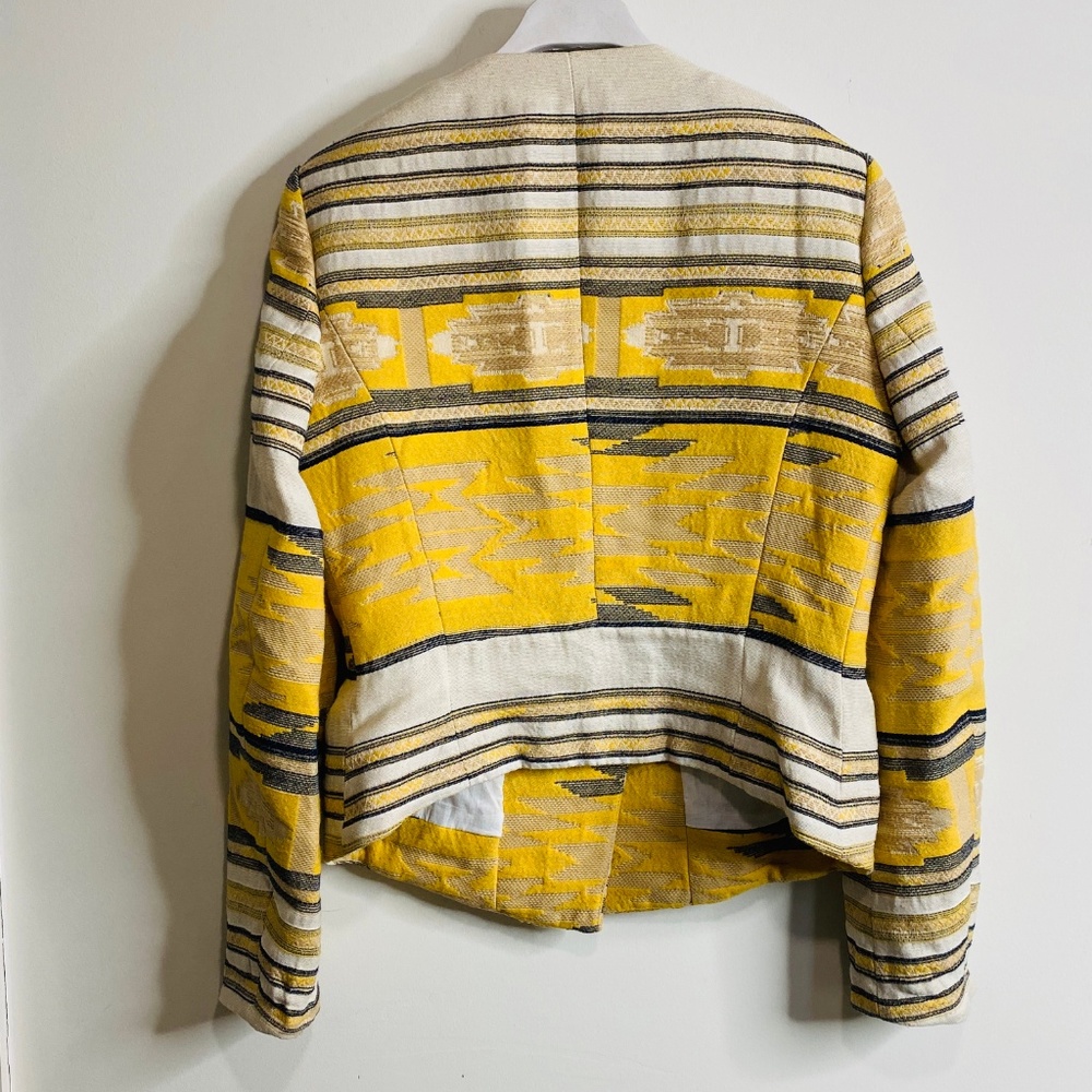Zara Basics Aztec Print Asymmetrical Blazer Jacket - image 4